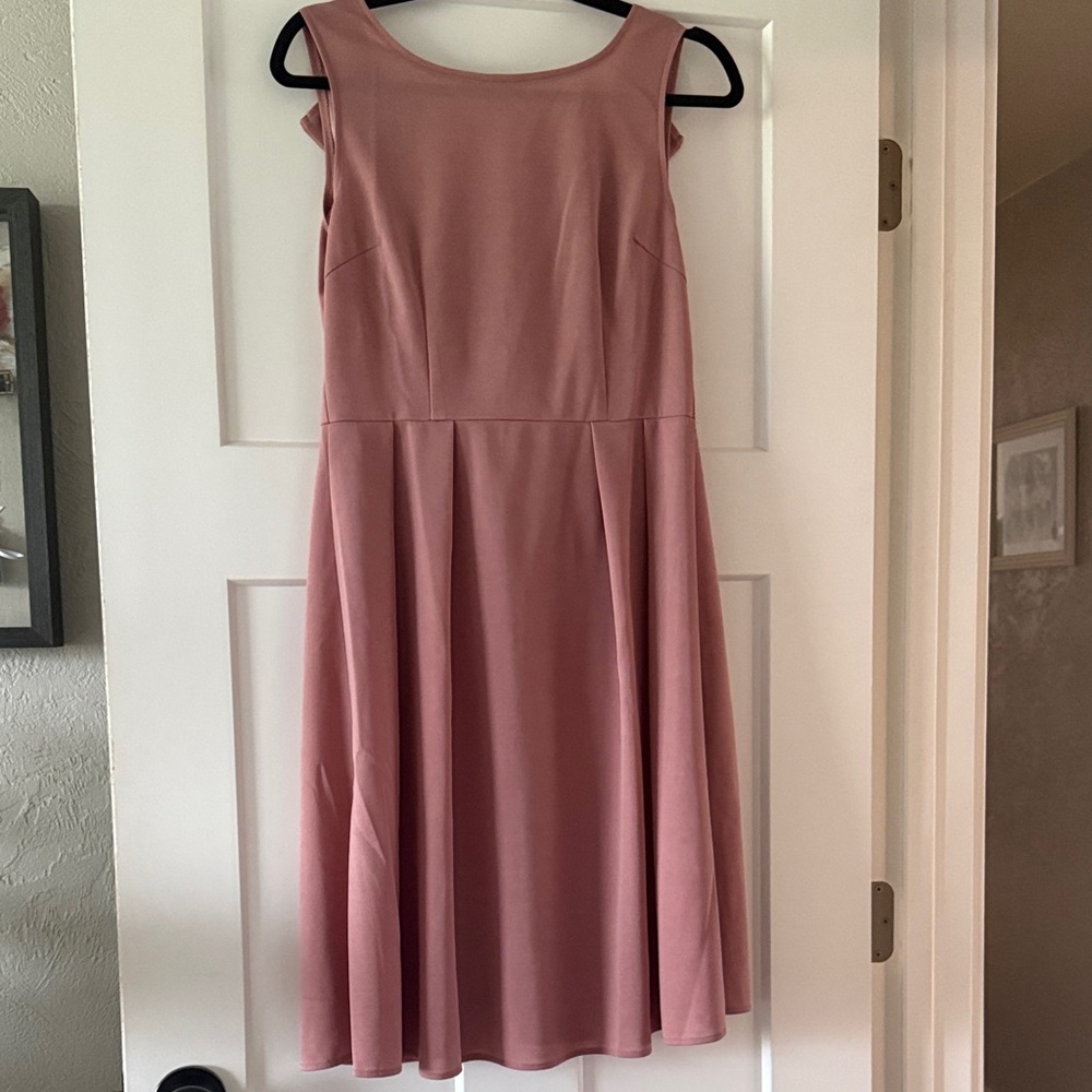 Classic Sleeveless Dusty Rose Dress